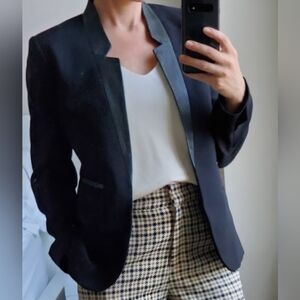 Black Blazer with Satin Trim